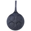 Patelnia do Jajek Placków 4 Otwory Granitowa Nieprzywierająca ORION 27 cm
