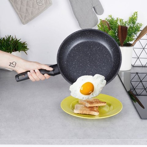 Patelnia Nieprzywierająca Granitowa na Indukcję Gaz do Smażenia ORION 24 cm