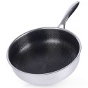 Patelnia Stalowa Głęboka 26 cm ORION Nieprzywierająca do Piekarnika