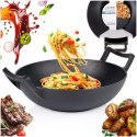 Patelnia Wok Żeliwna 32 cm VILDE Cast Line do Piekarnika Indukcja