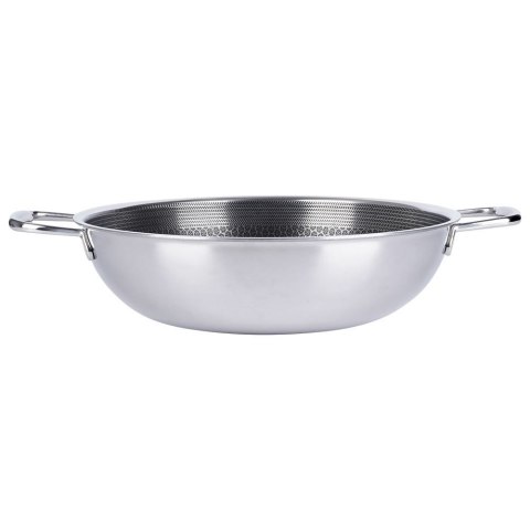 Patelnia Wok z Uchwytami Stalowa Indukcja Nieprzywierająca ORION 28 cm