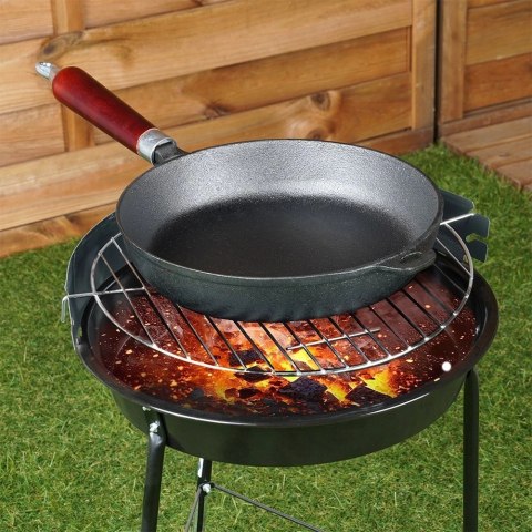 Patelnia Żeliwna Indukcja Gaz Grillowa na Ognisko Solidna Trwała VILDE 24cm