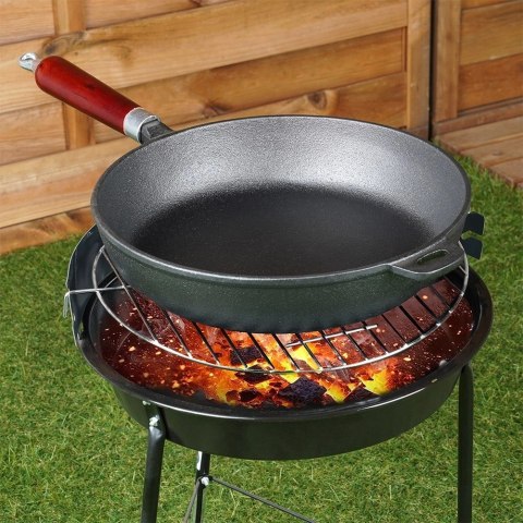 Patelnia Żeliwna do Smażenia Duszenia Gaz Indukcja Solidna VILDE 28 cm