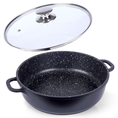 Patelnia z Pokrywką Uchwytami Granitowa Nieprzywierająca Solidna ORION 28cm