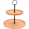 Patera 2-Piętrowa Bambusowa Drewniana Dekoracyjna EXCELLENT HOUSEWARE 24 cm