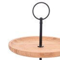 Patera 2-Piętrowa Bambusowa Drewniana Dekoracyjna EXCELLENT HOUSEWARE 24 cm
