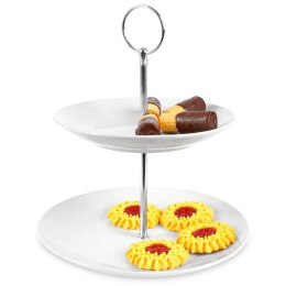 Patera Porcelanowa Biała 2-Piętrowa 21 cm