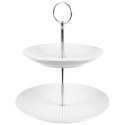 Patera Porcelanowa Biała 2-Piętrowa 21 cm