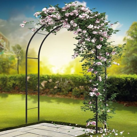 Pergola Ogrodowa Dekoracyjna Łuk Drabinka Metalowa Solidna VILDE 145x235 cm