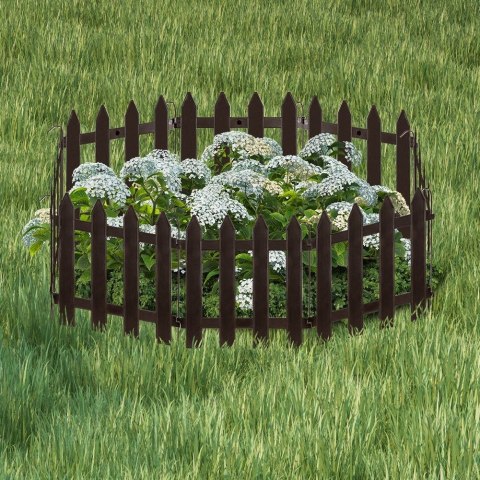 Płotek Ogrodowy Ozdobny Brązowy Dekoracyjny Obrzeże 30x30 cm 10 szt. VILDE