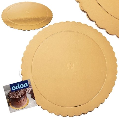 Podkład pod Tort Okrągły Sztywny Złoty 32 cm ORION Tektura Dekoracyjna