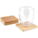 Podstawki pod Kubek Bambusowe Kwadratowe 4 szt. 9,7 cm EXCELLENT HOUSEWARE