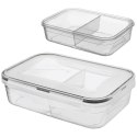 Pojemnik Lunchbox Dzielony 2 Komory Szczelny 1 L ORION Zmywarka 21 x 15 cm
