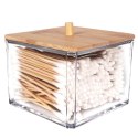 Pojemnik na Patyczki Kosmetyczne Bambus 9,5 x 9,5 x 8,5 cm ELEGANZA