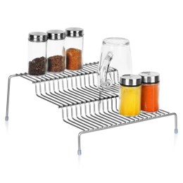 Półka Kuchenna Metalowa 3 Poziomy Szara 28 x 26 cm SG Antypoślizgowe