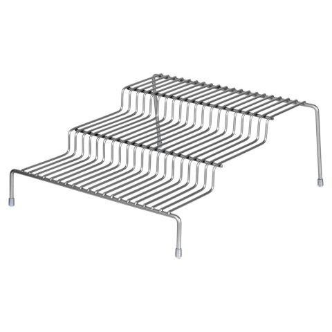 Półka Kuchenna Metalowa 3 Poziomy Szara 28 x 26 cm SG Antypoślizgowe