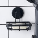 Półka Pod Prysznic Metalowa Mała Czarna na Przyssawkę 135 cm BS