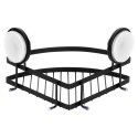 Półka pod prysznic metalowa czarna na przyssawki narożna 24x18x12,5 cm