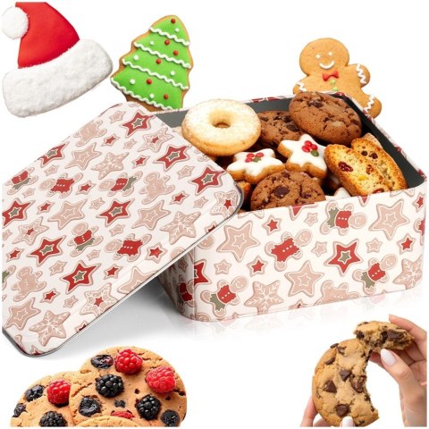 Puszka na Ciastka Świąteczna Zielona 15 x 15 cm na Prezent ORION Xmas