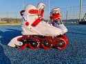 Rolki Damskie Męskie Białe Kauczukowe Solidne z Hamulcem KUBISPORT roz. 39