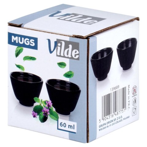 Czarki Kubki do Herbaty Ziół Żeliwne Emaliowane Solidna VILDE 60 ml 2 szt.