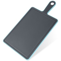 Deska Plastikowa ORION 36,5x19 cm Szara z Rowkiem i Uchem do Krojenia