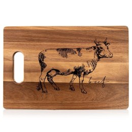 Deska do Krojenia Akacjowa 36 x 24 cm Drewniana Uchwyt Beef ORION