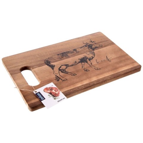 Deska do Krojenia Akacjowa 36 x 24 cm Drewniana Uchwyt Beef ORION