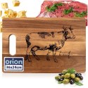 Deska do Krojenia Akacjowa 36 x 24 cm Drewniana Uchwyt Beef ORION
