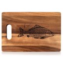 Deska do Krojenia Akacjowa 36 x 24 cm Drewniana Uchwyt Fish ORION