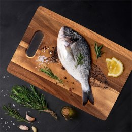 Deska do Krojenia Akacjowa 36 x 24 cm Drewniana Uchwyt Fish ORION