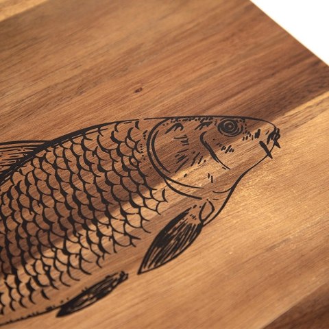 Deska do Krojenia Akacjowa 36 x 24 cm Drewniana Uchwyt Fish ORION
