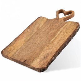 Deska do Krojenia Serwowania 45 cm Drewno Mango Uchwyt Serce