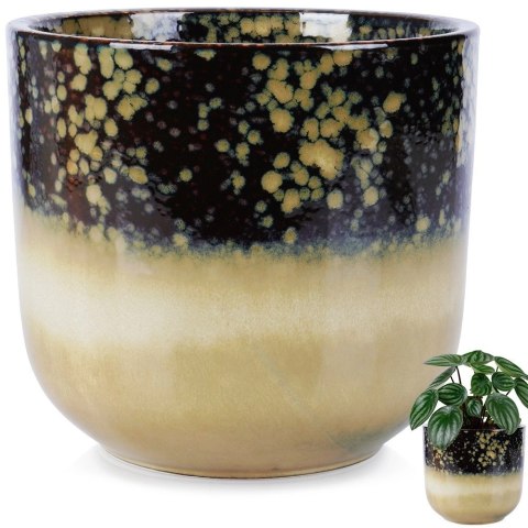 Doniczka Porcelanowa Szkliwiona Glazurowana Ozdobna Stylowa VILDE 17,5 cm