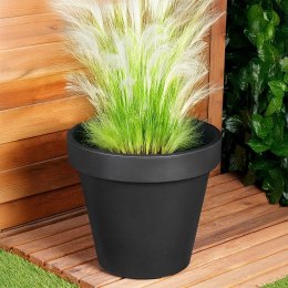 Doniczka ogrodowa plastikowa czarna okrągła 39 cm