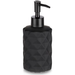 Dozownik do Mydła Czarny Matowy Szklany Zdobiony 330 ml VILDE