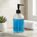 Dozownik do Mydła Przezroczysty Szklany Ryflowany 400 ml VILDE