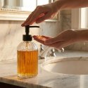 Dozownik do Mydła Przezroczysty Szklany Ryflowany 400 ml VILDE
