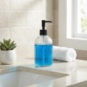 Dozownik do Mydła Przezroczysty Szklany Ryflowany 400 ml VILDE