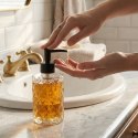 Dozownik do Mydła Przezroczysty Szklany Zdobiony 330 ml VILDE