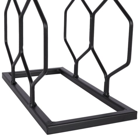 Stojak na Wino Metalowy Czarny 8 Butelek Dekoracyjny VILDE 23x48 cm