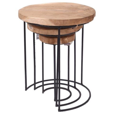 Stolik Kawowy Metalowy Okrągły Dekoracyjny Zestaw HOME STYLING 3 szt.