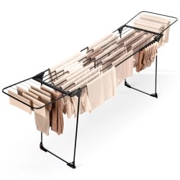 Suszarka XXL na Pranie Ubrania Metalowa Czarna Składana VILDE 204-260 cm
