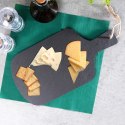 Taca do Serwowania 38 x 20 cm Czarny Łupek Kamień Naturalny Uchwyt ORION