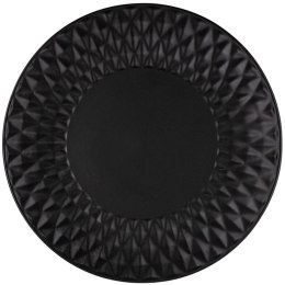 Talerz Obiadowy Płytki Ceramiczny Czarny NAVA SOHO 27 cm Tłoczenia