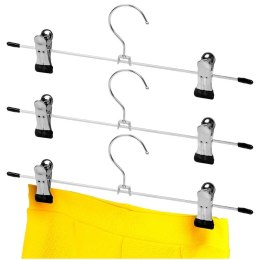 Wieszak na Spodnie z Klipsami 3 szt. STORAGE SOLUTIONS Metalowy 29,5 cm