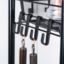 Wózek Półka Regał 4-Poziomowy VILDE Metalowy na Kółkach Czarny Loft