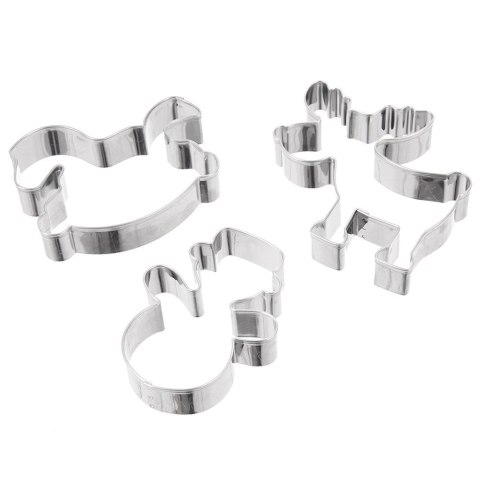 Wykrawacze do Ciastek Zestaw 3 szt. Stal ORION Świąteczne 7 x 6,5 cm