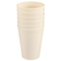 Zestaw 6 Kubków 300 ml Kremowe Plastikowe Sandy do Mikrofali