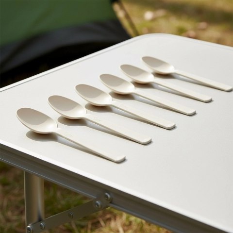 Zestaw 6 Łyżek Plastikowych Kremowe Sandy na Piknik Camping ORION